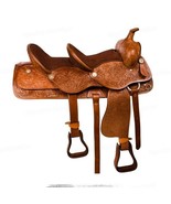STG Premium Leather western saddle double seat brown color horse tack Al... - $714.44