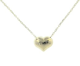 18K WHITE GOLD NECKLACE WITH 10mm SMALL ROUNDED HEART, ROLO OVAL 1mm CHAIN image 1