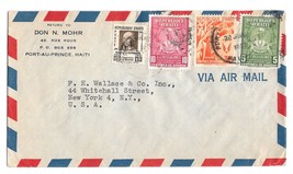 1952 Haiti Airmail Cover Port au Prince to US Sc C52 C55 380 381 - $4.99