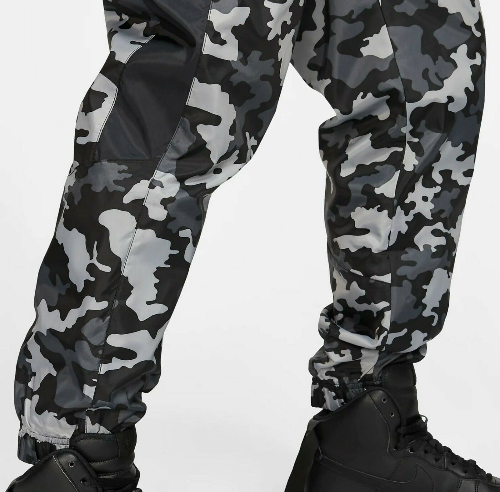 Nike Sportswear Woven Camo Track Pants Black Gray Woodland Large ...