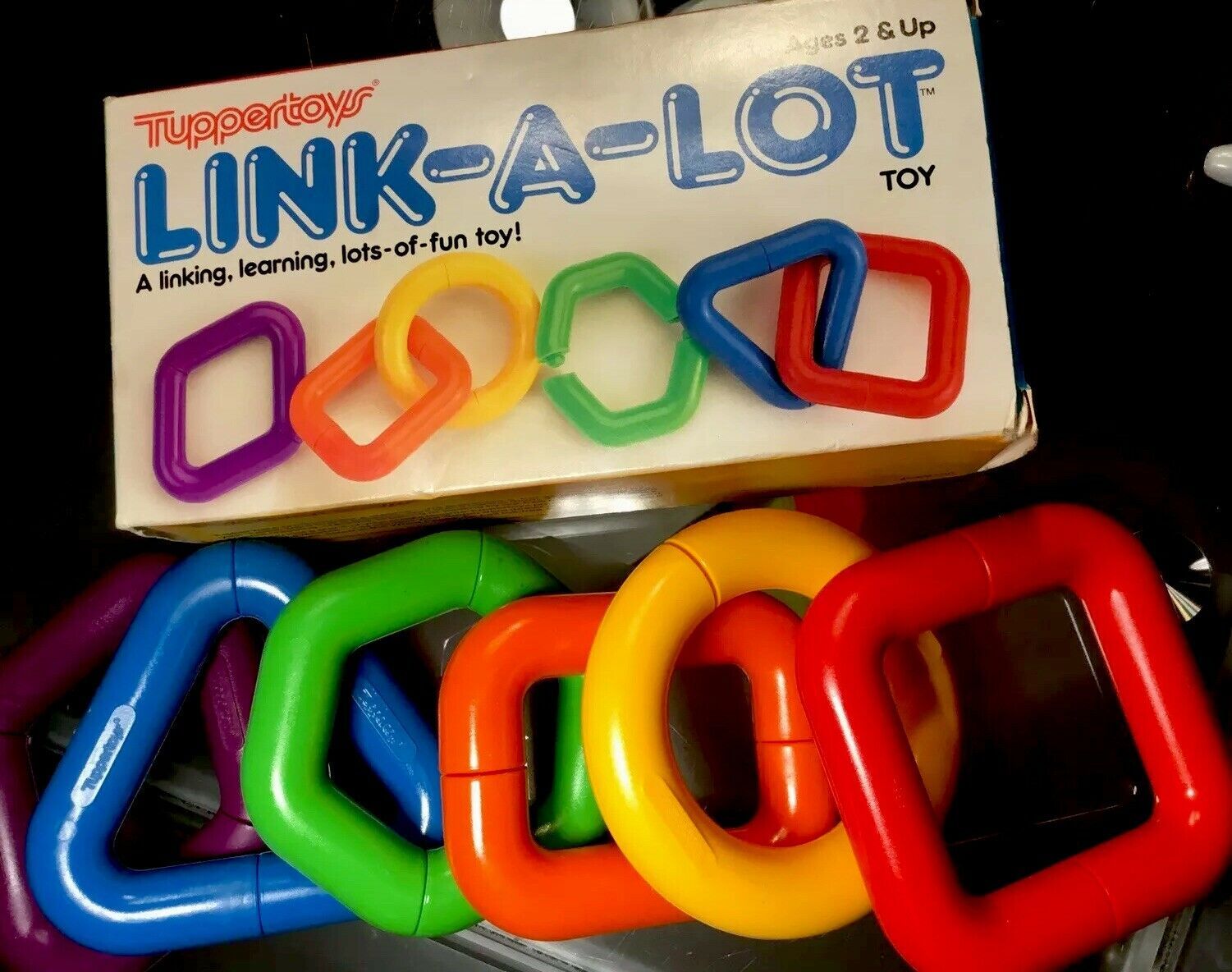New Vintage Tupperware TUPPERTOYS LINKSALOT LEARNING TOY FULL BOXED
