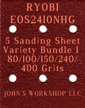 RYOBI EOS2410NHG - 80/100/150/240/400 Grits - 5 Sandpaper Variety Bundle I - $7.53