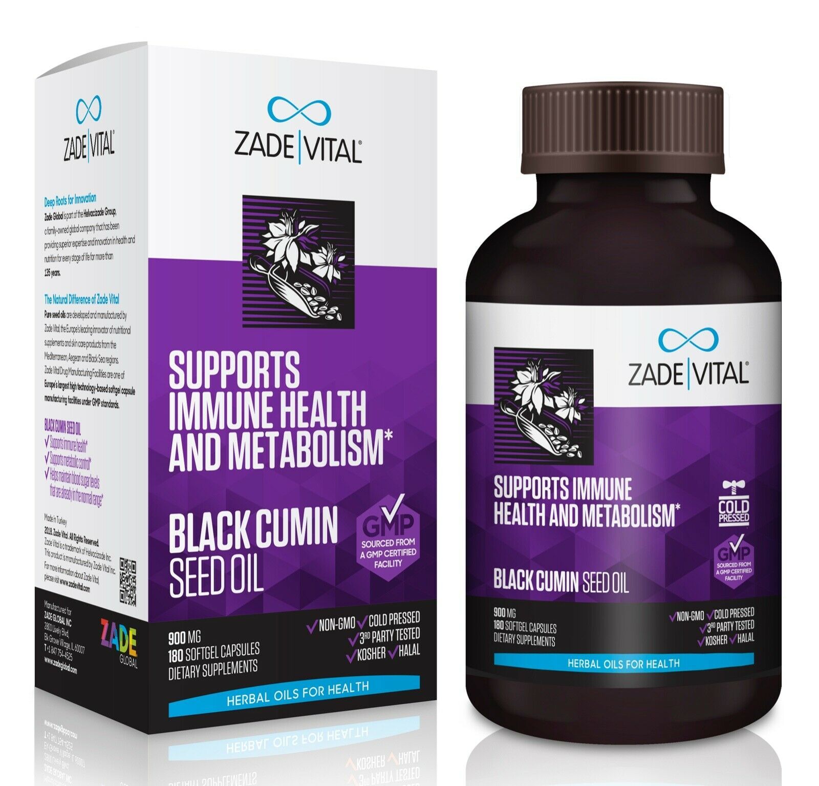 Zade Vital Black Cumin Seed Oil, Support Healthy Immune System and