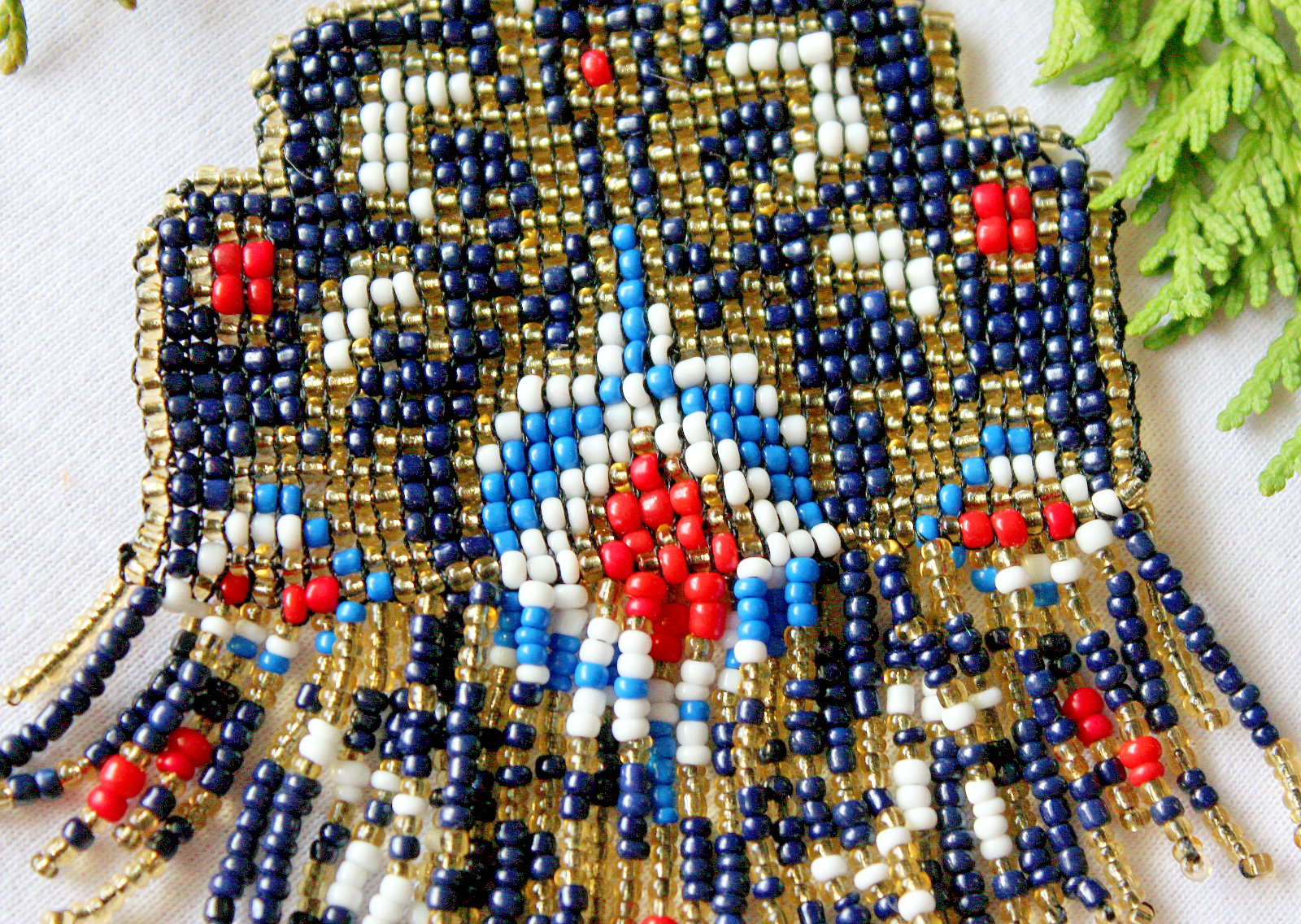 Made in Turkey Handmade Miyuki Fringe Seed Bead Necklace with Adjustable Knot Cord