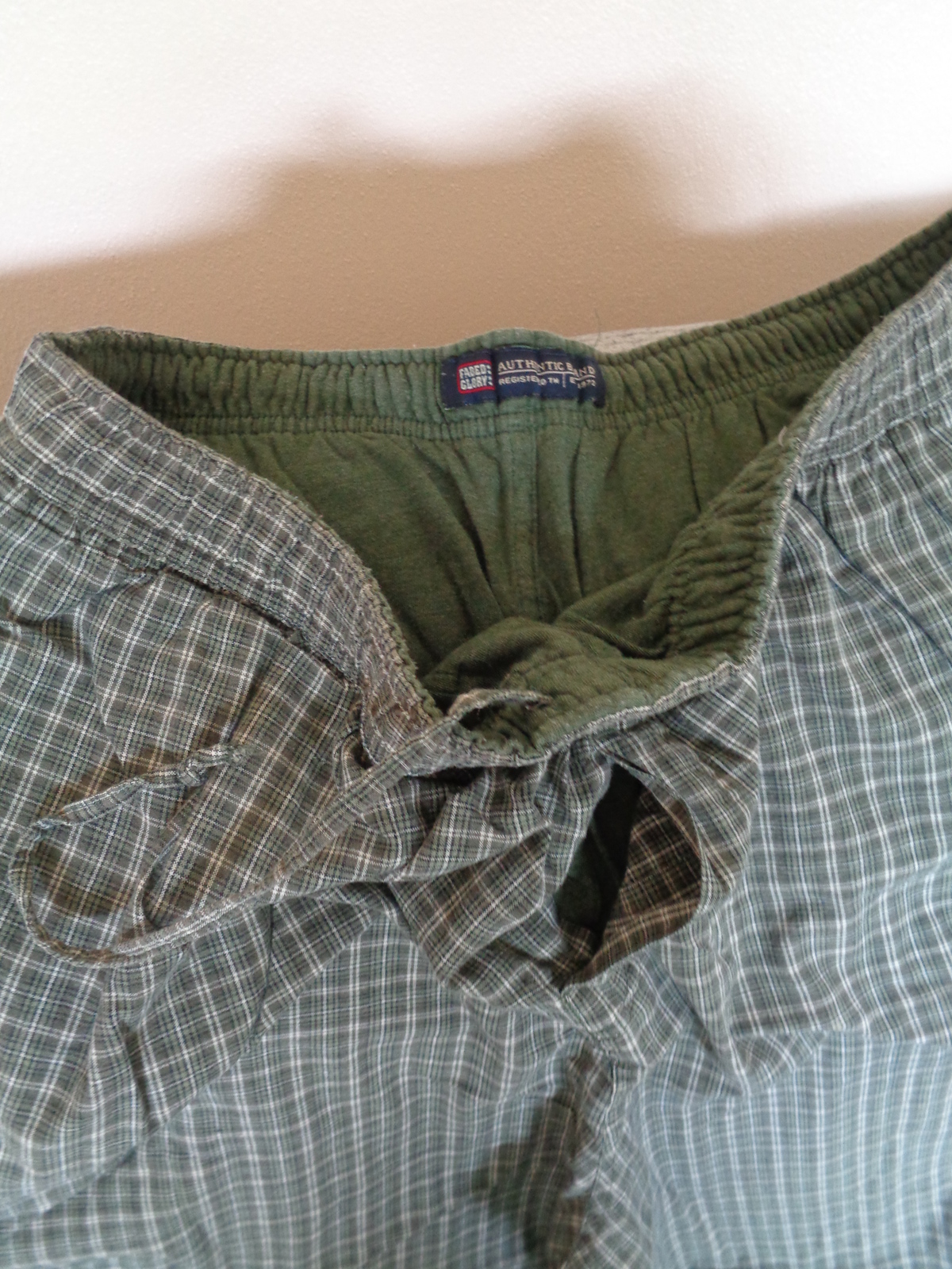Faded Glory Men's Reversible Lounge Pants Green Plaid Flannel L/XL