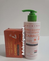 Purec egyptian magic whitening carrot lotion.spf 20.300ml and soap - $57.00