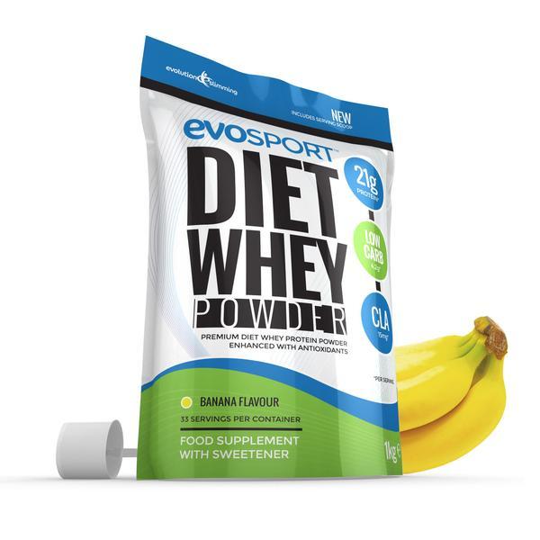 EvoSport Diet Whey Protein with CLA, Acai Berry & Green Tea 1kg Banana