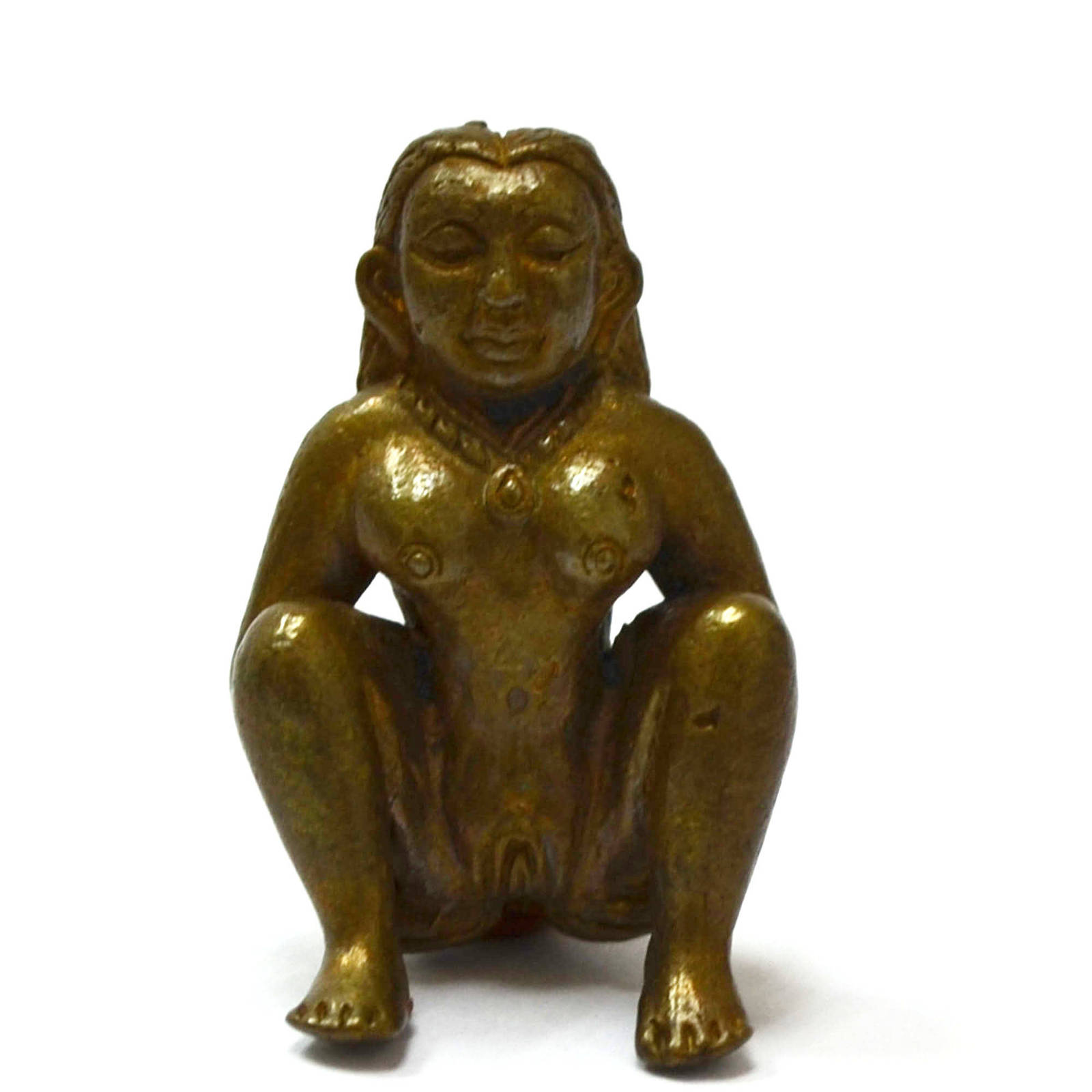 Thai Brass Phallic Phallus Naked Nude Lady Sitting Buddhist Blessing Gift Amulet Amulets