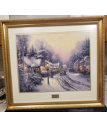 Thomas Kinkade &quot;Foothill Village Christmas&quot; Gold Framed Print 19 1/2 x 1... - $350.63