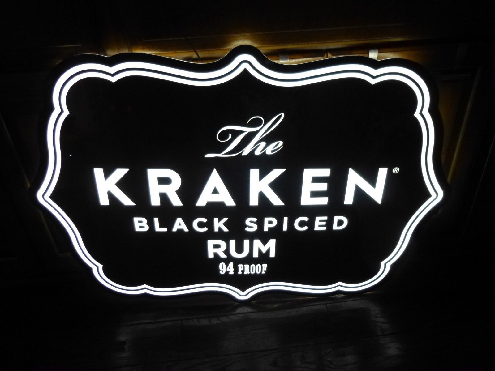 KRAKEN SPICED RUM LightUp Bar SIGN LEDLargeMan CaveDorm` 42
