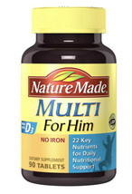 Nature Made Multi for Him No Iron Vitamin 90 Tablets - $19.02