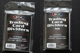 10 20 50 BCW Trading Card Dividers for Storage Boxes Regular Tall  - $2.75+