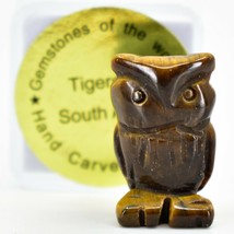 Tiger's Eye Gemstone Tiny Miniature Owl Figurine Hand Carved in China