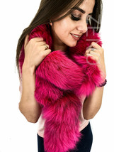Double-Sided Silver Fox Fur Boa 31' (80cm) Saga Furs Pink Full Pelt Scarf Collar image 1