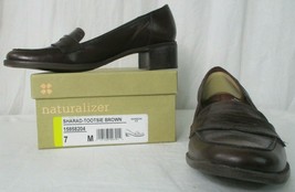 Naturalizer Brown Leather Loafer Pumps with Block Heels 15858204 7M Sharad w/Box - $21.78