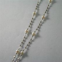 925 RHODIUM SILVER NECKLACE WITH FW WHITE PEARLS AND BABY BOY PENDANT 18.90 IN image 5