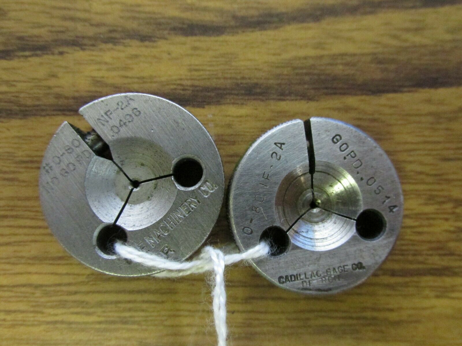 Go & No Go Thread Ring Gage Set 080 NF2A Metalworking Inspection