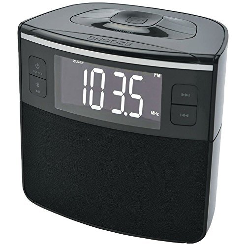 SYLVANIA SCR1986BT-AS Bluetooth Clock Radio With Auto-set Dual Alarm Clock & Usb