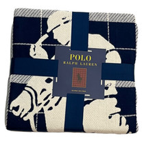 Polo Ralph Lauren Oakwood  Big Pony Throw Blanket - 50" X 70" - Navy Plaid - $158.35