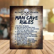 Vintage Retro Shed Bar Plaque Pub Man Cave Rules Warning Fun UK Gift Metal SIGN - $4.58