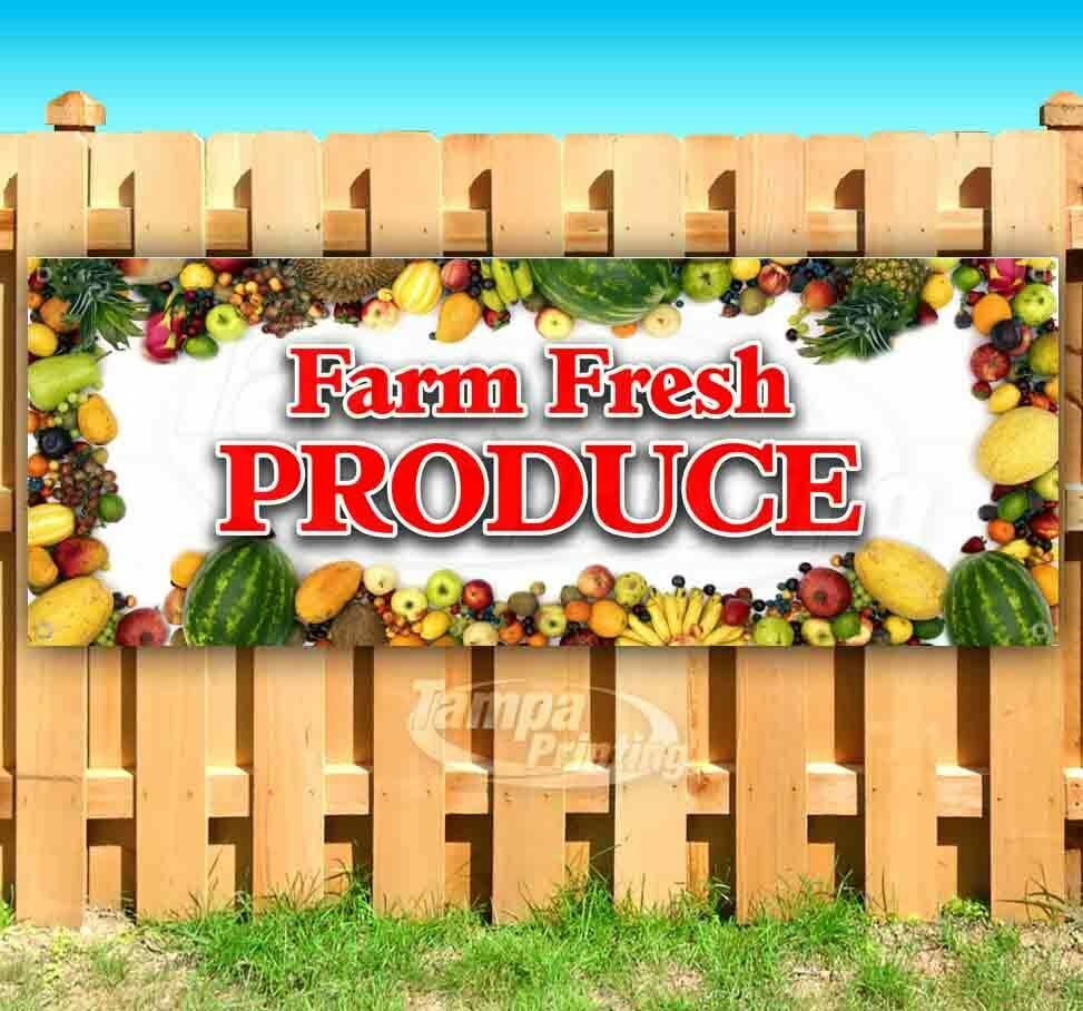 FARM FRESH PRODUCE Advertising Vinyl Banner Flag Sign Many Sizes ...