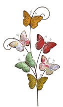 Butterfly Wall Plaque 36" High Iron Multiple Butterflies On Stem Garden Home 