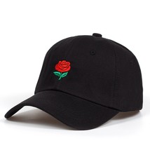 Rose embroidery baseball cap women Adjustable Snapback Cap men cotton rose Dad H - $23.56
