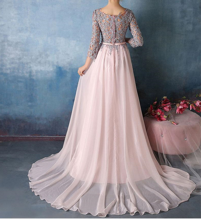 Neck Appliques ALine Prom Dresses Cheap Prom Dresses Gowns Formal