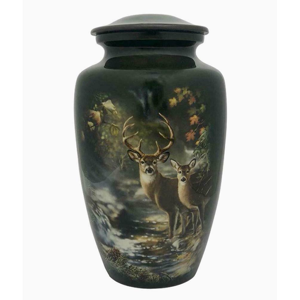 Large/Adult 210 Cubic Inch Metal Deer at Brook Funeral Cremation Urn