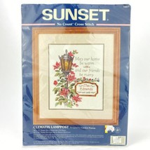 Sunset No Count Cross Stitch Kit 13937 Clematis Lamppost HTF Personalizable - $17.67