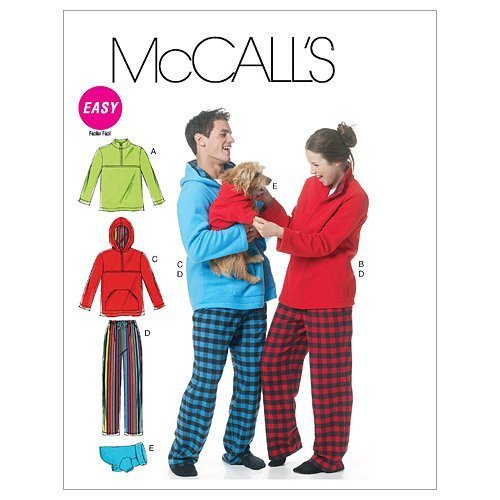 McCall's Patterns M6252 Misses'/Men's/Teen Boys' Tops, Pants And Dog Blanket, Si