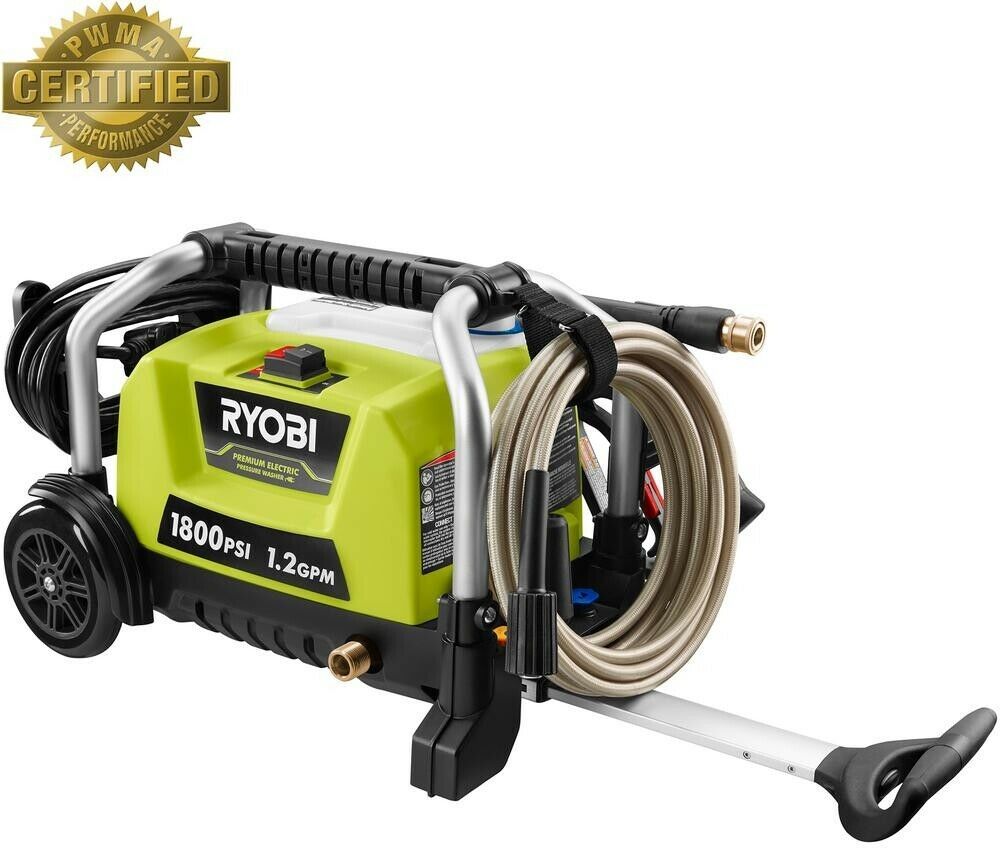 RYOBI Pressure Washer 1800 psi 1.2 GPM Cord Lock Quick Connect Tips