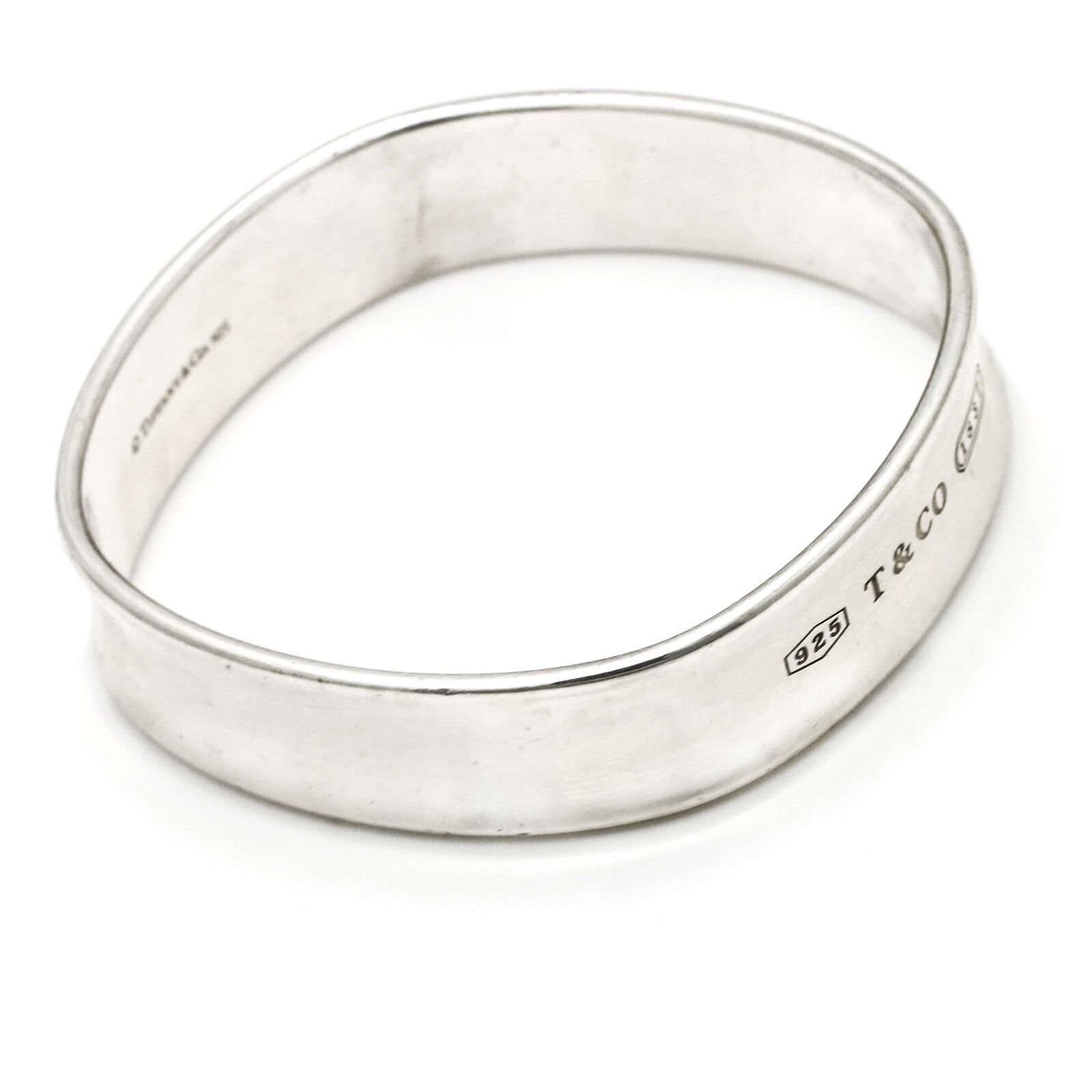 Tiffany & Co. 1837 Sterling Silver Cushion Bangle Bracelet - Precious ...