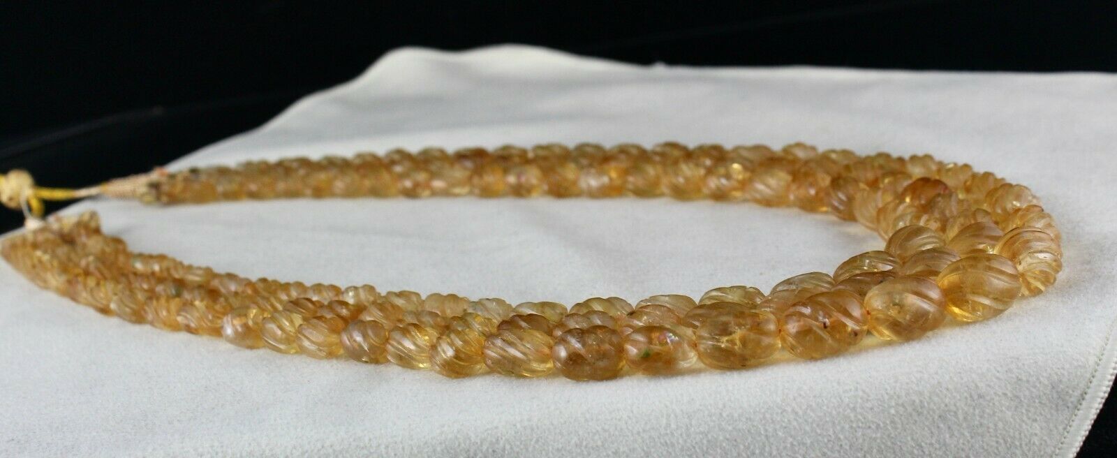 BEAUTIFUL ATTRACTIVE 345.00 CTS NATURAL YELLOW CITRINE BEADS NECKLACE STRAND 