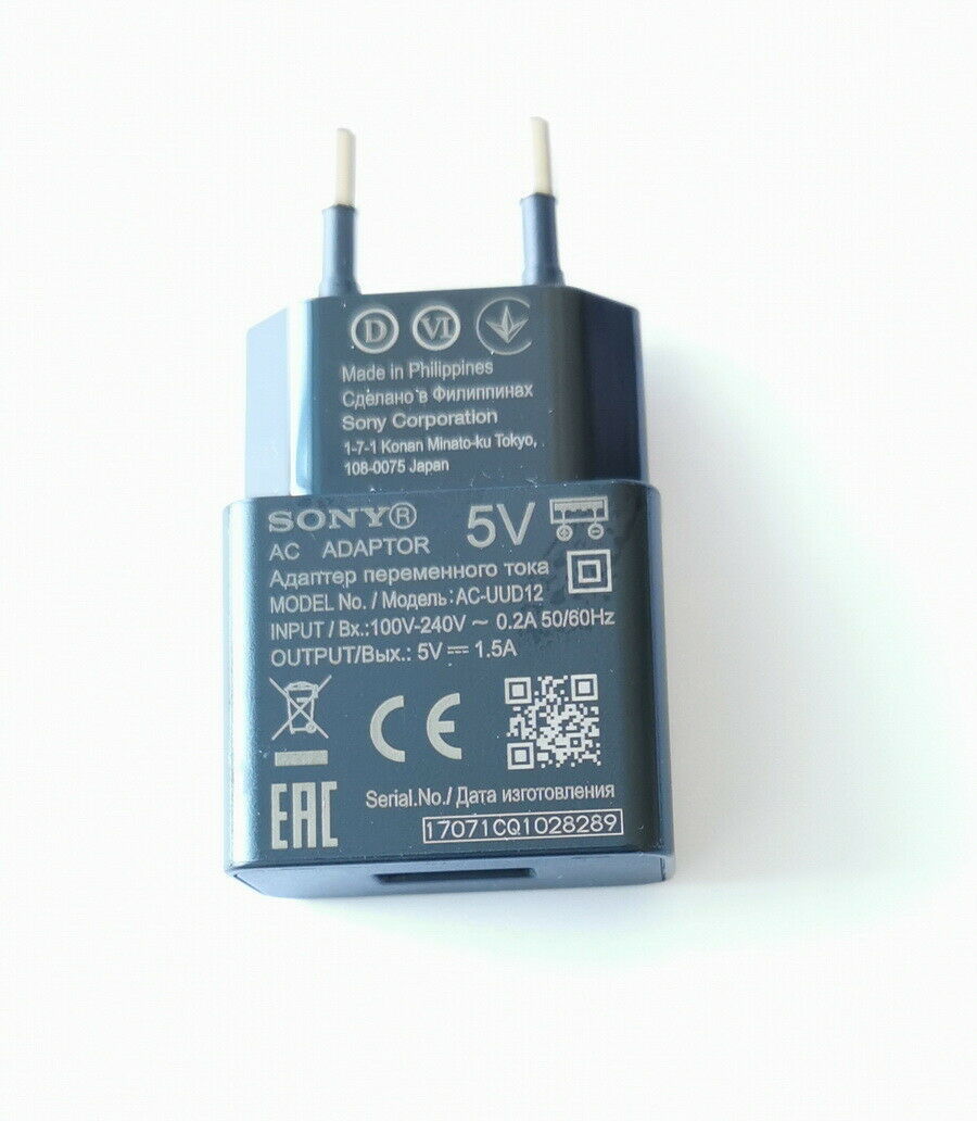 EU 5V 1.5A AC-UUD12/11 AC Adaptor for Sony A7 A7R A7R II A7S II RX100 RX10 II