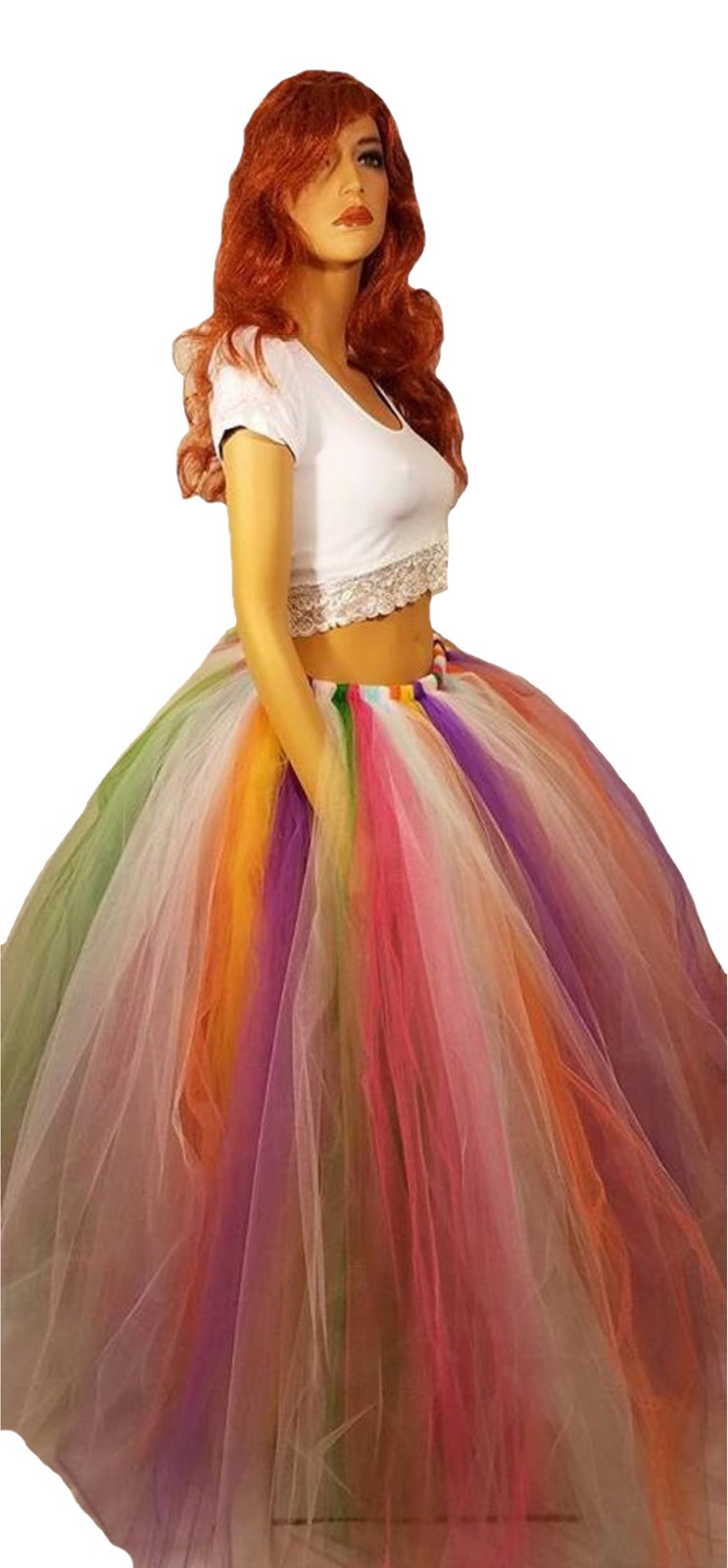 Adult Long Rainbow Tutu Skirt