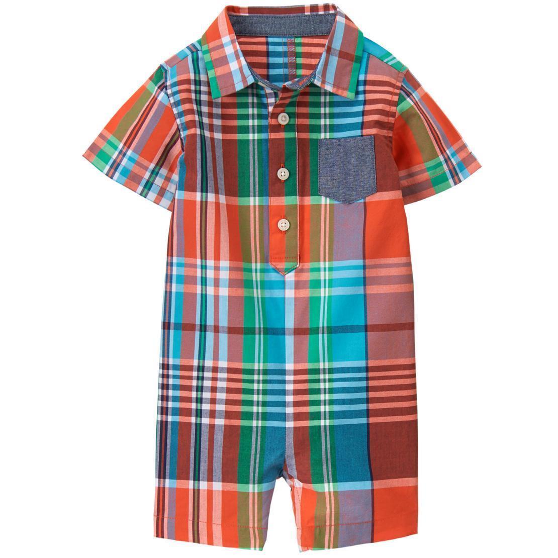 NWT Baby Boys Blue Bow Tie Vest Suit Short Sleeve Romper Outfit 4th of July