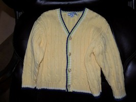 Hartstrings Yellow/Blue/Green/White Cable Cardigan Sweater Size 18 Month... - $20.88