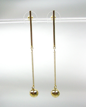 CHIC Lightweight Urban Anthropologie 3&quot; Gold Chain Ball Dangle Earrings - $14.99