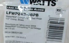 Watts LFWP24B08PB 0653133 1/2 Inch WaterPex Test Plugs Bag of 10 image 2