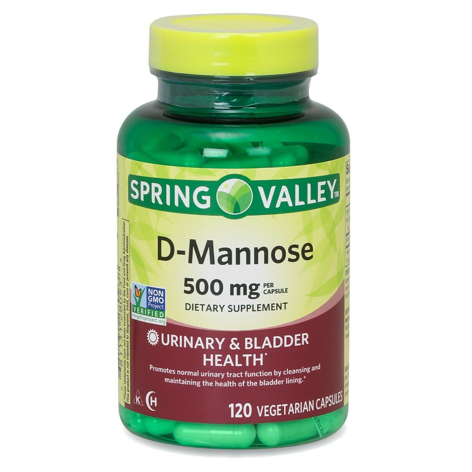 Primary image for Spring Valley, D-Mannose 500 mg, Veg Capsules, 120 Count..+