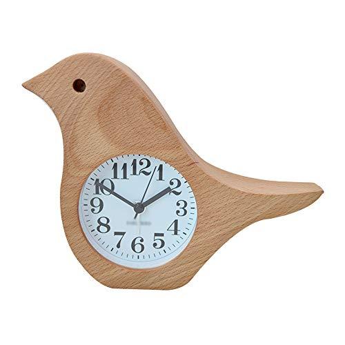 LABANCA Creative Wood Alarm Clock Bird Shaped Clock Home Decor Quartz