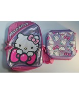 Hello Kitty, Pink &amp; Purple 2 Compartment Backpack &amp; Insulated Lunch Bag ... - $29.65