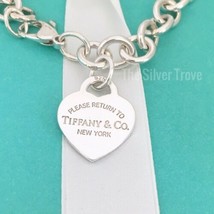 Large 8.75" Please Return to Tiffany & Co Silver Heart Tag Charm Bracelet - $365.00