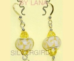 Colors European Style SS Crystal Drop/Dangle Earrings Yellow or Pink &amp; G... - $20.00