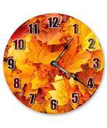 Sugar Vine Art Red Maple Leaves Silent Non Ticking Round Battery Operate... - £19.47 GBP