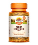 Sundown Naturals Super Alpha Lipoic Acid 600 mg, 60 Capsules - Antioxida... - $25.99