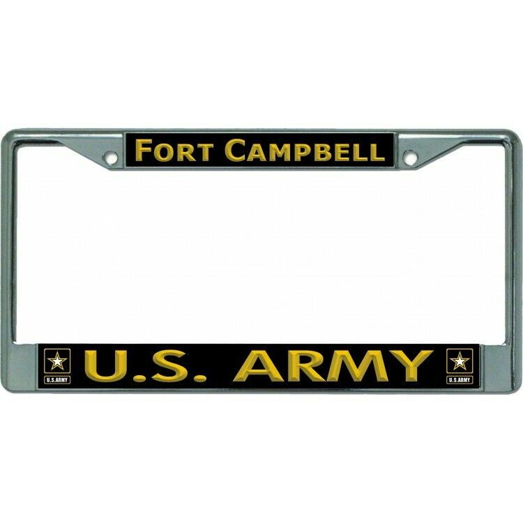 fort campbell army military seal logo chrome license plate frame usa ...