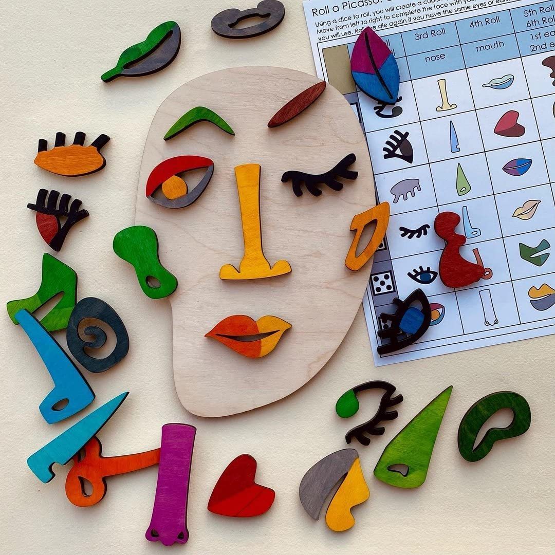 Wooden Montessori Puzzles,26 Part Picasso Art Puzzle Play Set,Kid Montessori toy