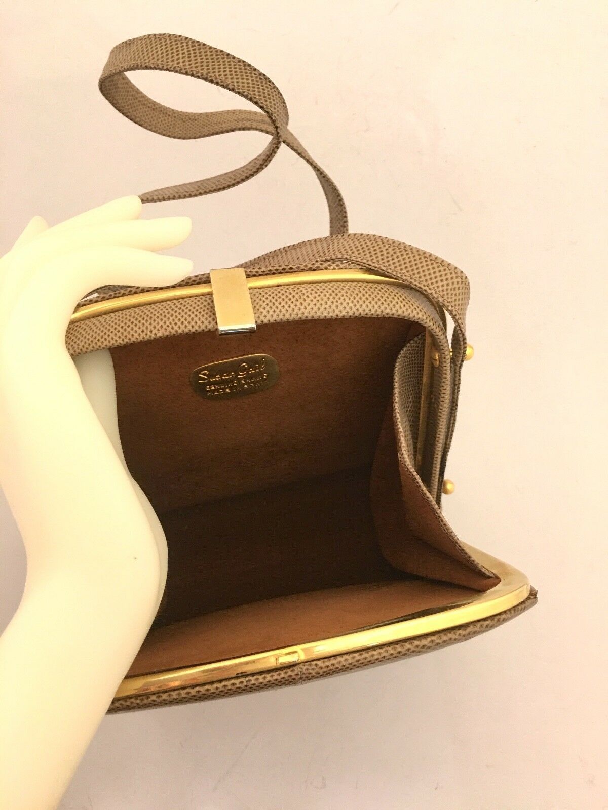 Vintage Susan Gail Handbag Genuine Snake Skin Boxed Purse Made in Spain ...